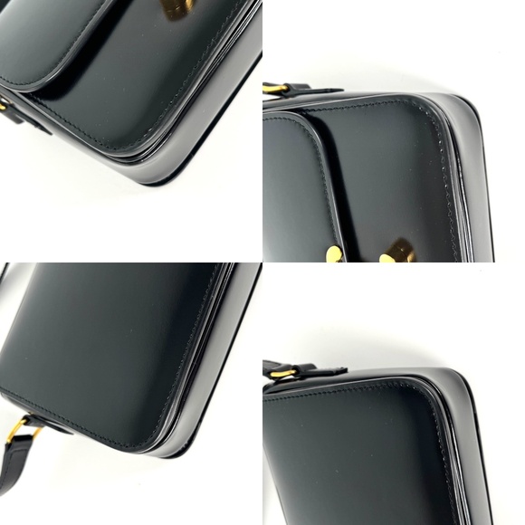 Authentic Celine Triomphe Teen Shiny Calfskin Shoulder Crossbody Flap Bag - Picture 9 of 15